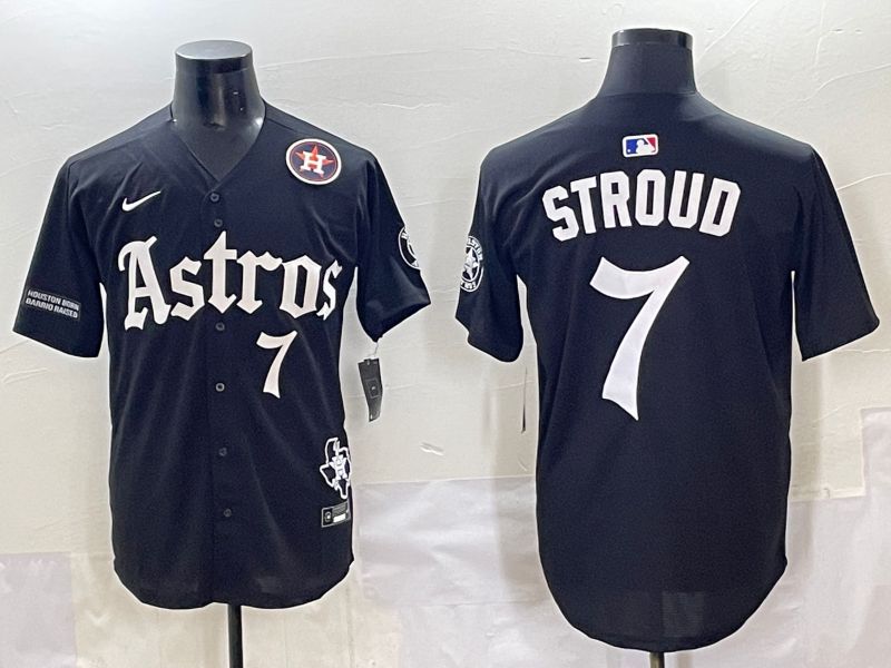 Men 2025 Houston Astros #7 Stroud Black Five generations Joint Name Nike MLB Jersey style 10->houston astros->MLB Jersey